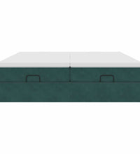 Ottoman-Bett mit Matratzen Dunkelgrün 200x200 cm Samt