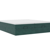 Ottoman-Bett mit Matratzen Dunkelgrün 200x200 cm Samt