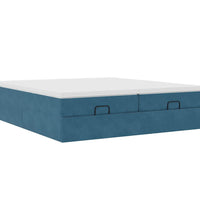 Ottoman-Bett mit Matratzen Dunkelblau 200x200 cm Samt
