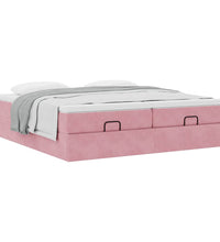 Ottoman-Bett mit Matratzen Rosa 200x200 cm Samt