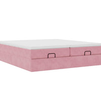 Ottoman-Bett mit Matratzen Rosa 200x200 cm Samt