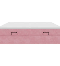 Ottoman-Bett mit Matratzen Rosa 200x200 cm Samt