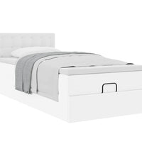 Ottoman-Bett mit Matratze Weiß 80x200 cm Kunstleder