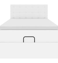 Ottoman-Bett mit Matratze Weiß 80x200 cm Kunstleder