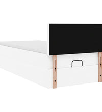 Ottoman-Bett mit Matratze Weiß 80x200 cm Kunstleder