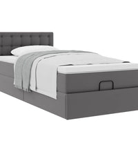 Ottoman-Bett mit Matratze Grau 80x200 cm Kunstleder