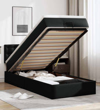 Ottoman-Bett mit Matratze Schwarz 90x190 cm Kunstleder