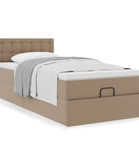 Ottoman-Bett mit Matratze Cappuccino-Braun 90x190 cm Kunstleder