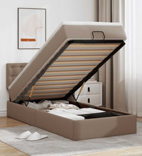 Ottoman-Bett mit Matratze Cappuccino-Braun 90x190 cm Kunstleder