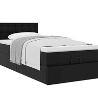 Ottoman-Bett mit Matratze Schwarz 90x200 cm Kunstleder
