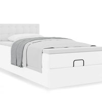 Ottoman-Bett mit Matratze Weiß 90x200 cm Kunstleder