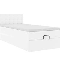 Ottoman-Bett mit Matratze Weiß 90x200 cm Kunstleder