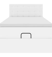 Ottoman-Bett mit Matratze Weiß 90x200 cm Kunstleder
