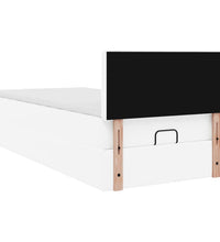 Ottoman-Bett mit Matratze Weiß 90x200 cm Kunstleder