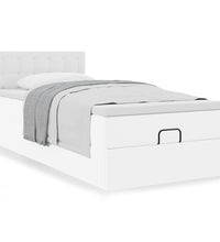 Ottoman-Bett mit Matratze Weiß 100x200 cm Kunstleder