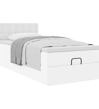 Ottoman-Bett mit Matratze Weiß 100x200 cm Kunstleder