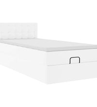 Ottoman-Bett mit Matratze Weiß 100x200 cm Kunstleder