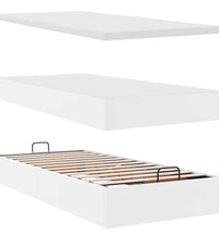 Ottoman-Bett mit Matratze Weiß 100x200 cm Kunstleder