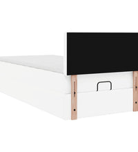 Ottoman-Bett mit Matratze Weiß 100x200 cm Kunstleder