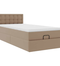 Ottoman-Bett mit Matratze Cappuccino-Braun 100x200cm Kunstleder