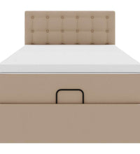 Ottoman-Bett mit Matratze Cappuccino-Braun 100x200cm Kunstleder