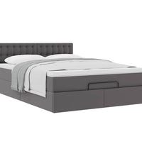 Ottoman-Bett mit Matratze Grau 140x200 cm Kunstleder