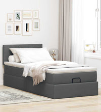 Ottoman-Bett mit Matratze Dunkelgrau 80x200 cm Stoff