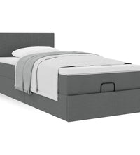 Ottoman-Bett mit Matratze Dunkelgrau 80x200 cm Stoff
