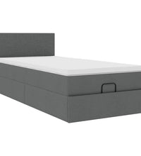 Ottoman-Bett mit Matratze Dunkelgrau 80x200 cm Stoff