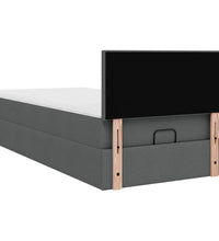 Ottoman-Bett mit Matratze Dunkelgrau 80x200 cm Stoff