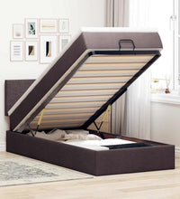 Ottoman-Bett mit Matratze Dunkelbraun 80x200 cm Stoff