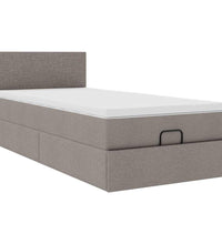 Ottoman-Bett mit Matratze Taupe 80x200 cm Stoff