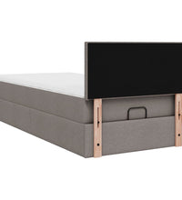 Ottoman-Bett mit Matratze Taupe 80x200 cm Stoff