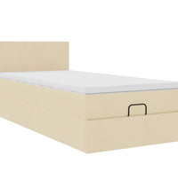 Ottoman-Bett mit Matratze Creme 80x200 cm Stoff