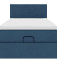 Ottoman-Bett mit Matratze Blau 80x200 cm Stoff