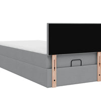 Ottoman-Bett mit Matratze Hellgrau 90x190 cm Stoff