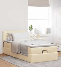 Ottoman-Bett mit Matratze Creme 90x190 cm Stoff