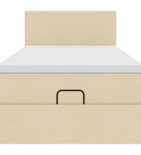 Ottoman-Bett mit Matratze Creme 90x190 cm Stoff