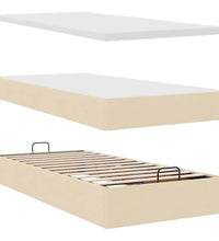 Ottoman-Bett mit Matratze Creme 90x190 cm Stoff
