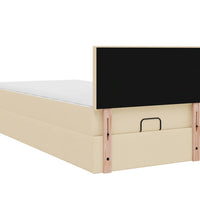 Ottoman-Bett mit Matratze Creme 90x190 cm Stoff