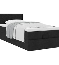 Ottoman-Bett mit Matratze Schwarz 90x200 cm Stoff