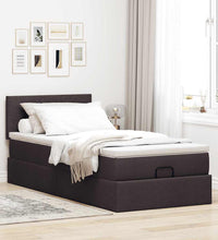 Ottoman-Bett mit Matratze Dunkelbraun 90x200 cm Stoff