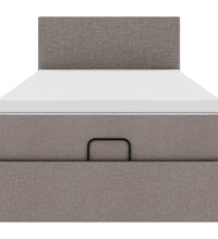 Ottoman-Bett mit Matratze Taupe 90x200 cm Stoff