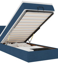 Ottoman-Bett mit Matratze Blau 90x200 cm Stoff