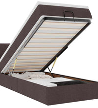 Ottoman-Bett mit Matratze Dunkelbraun 100x200 cm Stoff