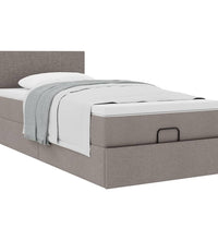 Ottoman-Bett mit Matratze Taupe 100x200 cm Stoff