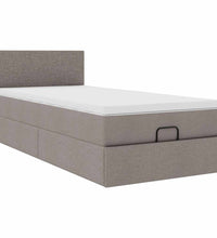 Ottoman-Bett mit Matratze Taupe 100x200 cm Stoff