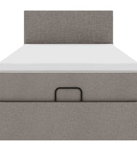 Ottoman-Bett mit Matratze Taupe 100x200 cm Stoff