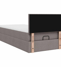 Ottoman-Bett mit Matratze Taupe 100x200 cm Stoff