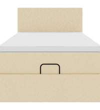 Ottoman-Bett mit Matratze Creme 100x200 cm Stoff